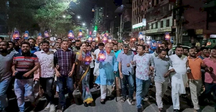 রাজধানীতে রিজভীর নেতৃত্বে বিএনপির হারিকেন মিছিল