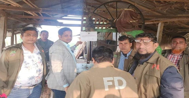 চট্টগ্রাম উত্তর বন বিভাগের হাটহাজারী রেঞ্জ কর্তৃক লাইসেন্স বিহীন ২ টি করাতকল সীলগালা ও যন্ত্রাংশ জব্দ