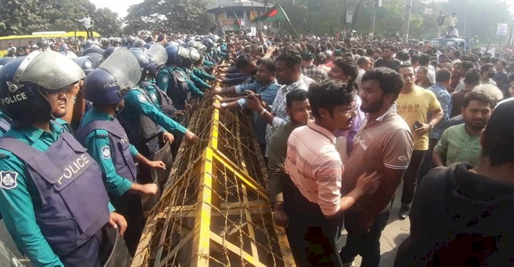 পুলিশের বাধার মুখে বিএনপির পদযাত্রা
