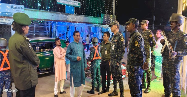 বান্দরবান পূজামন্ডপ পরিদর্শন করেন ব্যাটালিয়ান আনসার পরিচালক মইনুল ইসলাম