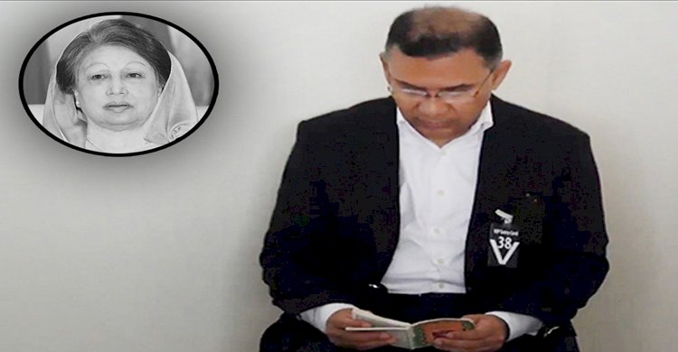মায়ের কফিনের পাশেই ছেলে তারেক রহমান, করছেন কোরআন তেলাওয়াত
