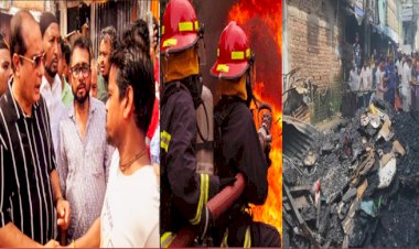 নেত্রকোণা শহরের বড়বাজারজুড়ে আগুনের তাণ্ডব, দেড় কোটি টাকার ক্ষতি